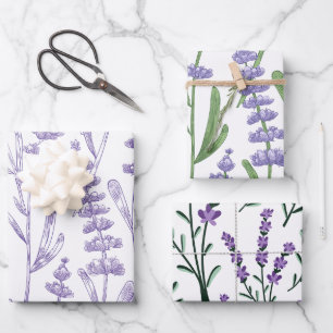 Lavender Seamless Wrapping Paper Sheets