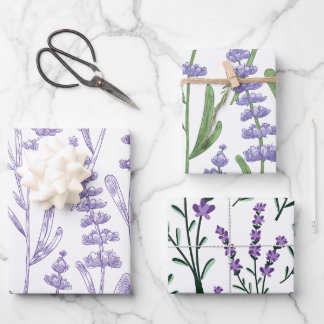 Lavender Seamless Wrapping Paper Sheets