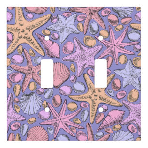 Lavender Seashell Double Light Switch Cover