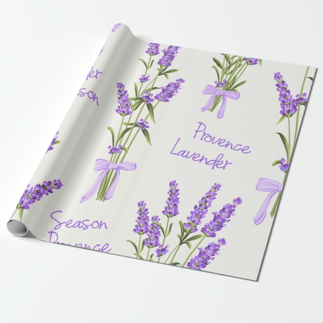 Lavender Season Wrapping Paper Roll (Unrolled)