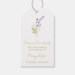 Lavender Seed Packet Funeral Gift Tags