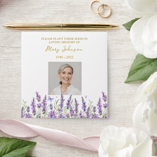 Lavender Seed Packet Memorial Funeral Envelope (Wedding)