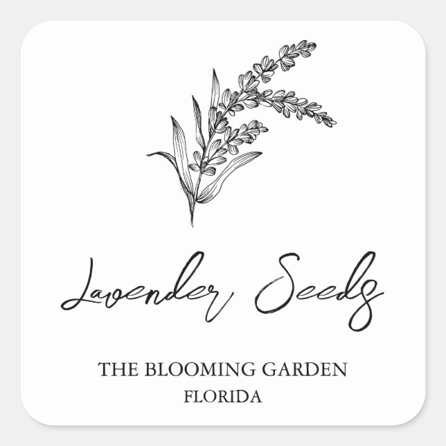 Lavender Seeds label (Front)