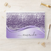 Lavender  Sequin Glitter Handwritten Calligraphy HP Laptop Skin (Desk)