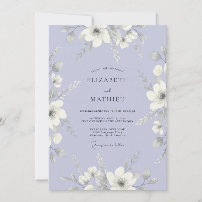 Lavender Seraphic Spring Wedding Invitation (Front)