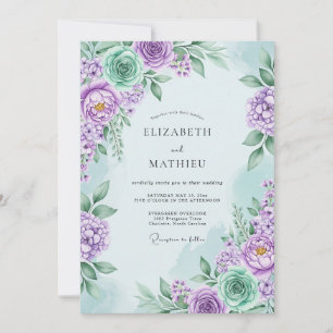 Lavender Serene Floral Spring Wedding Invitation