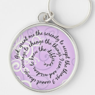 Lavender Serenity Prayer Keychain