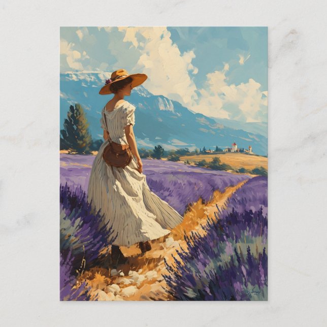 Lavender Serenity: Vintage Provence Postcard (Front)