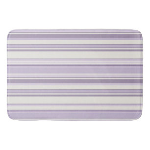Lavender Shades Soft Ivory Stripes Bath Mat