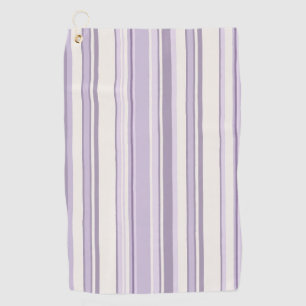 Lavender Shades Soft Ivory Stripes Golf Towel