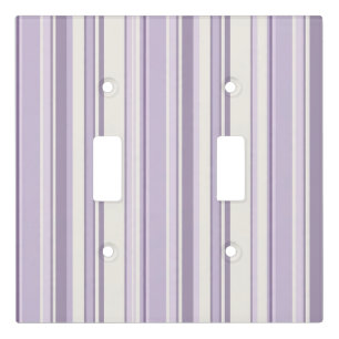 Lavender Shades Soft Ivory Stripes Light Switch Cover