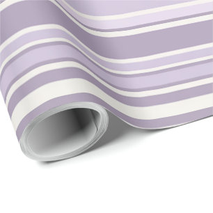  Lavender Shades Soft Ivory Stripes Wrapping Paper