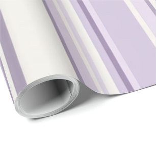  Lavender Shades Soft Ivory Stripes Wrapping Paper