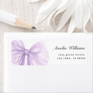 Lavender Sheer Bow Elegant Address Label