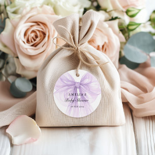 Lavender Sheer Bow Feminine  Favor Tags
