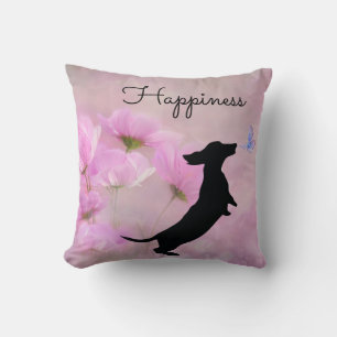 Lavender Silhouette Two Sided  Dachshund Pillow