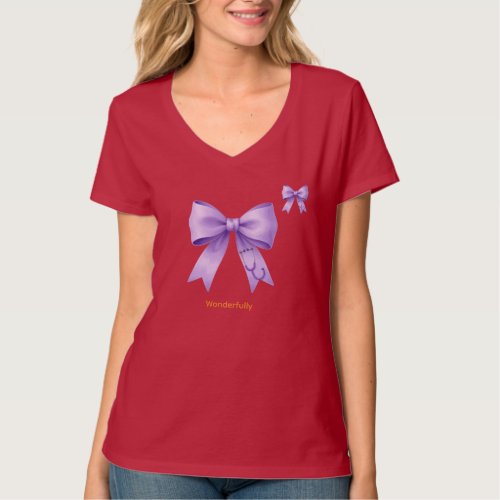 Lavender Silk Medical Bow T-Shirt
