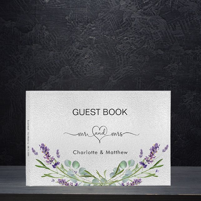 Lavender silver eucalyptus mr mrs wedding  guest book (Creator Uploaded)