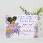 Lavender Silver Gold Watercolor Baby Shower Invitation (Standing Front)
