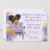Lavender Silver Gold Watercolor Baby Shower Invitation (Front)