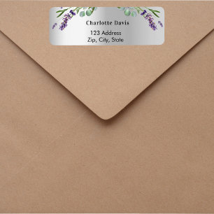 Lavender silver greenery return address label
