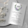 Lavender silver luxury 25th wedding anniversary invitation
