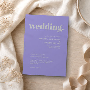 Lavender Silver Minimal Earth Tone Wedding Invitation
