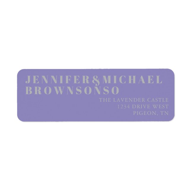 Lavender Silver Minimalistic Wedding Label