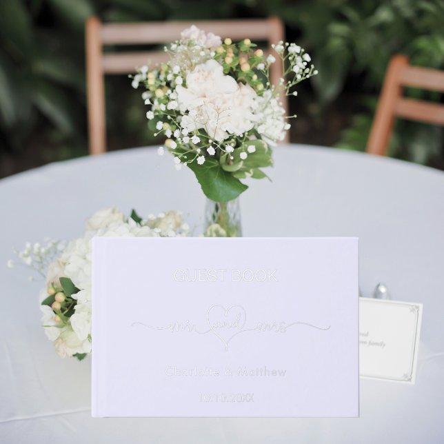 Lavender silver mr mrs wedding  foil guest book  (Creator Uploaded)
