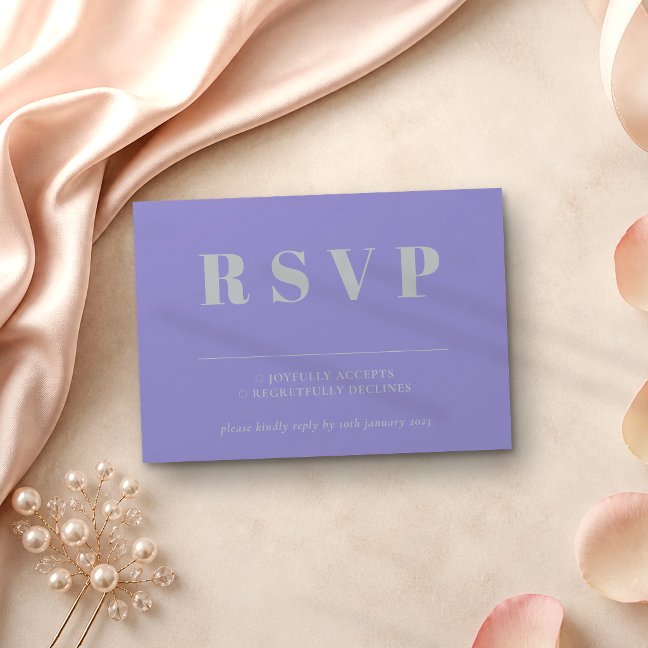 Lavender Silver RSVP Wedding Response