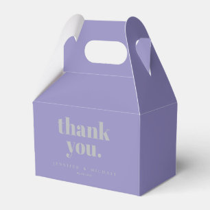 Lavender Silver Signature Thank you Favor Boxes