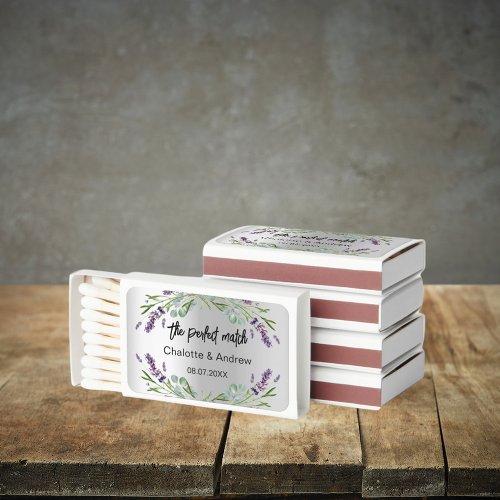 Lavender silver wedding flowers perfect matchboxes