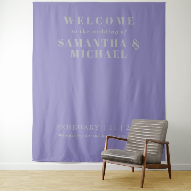 Lavender Silver Welcome to the wedding Tapestry