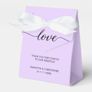 Lavender Simple & Elegant Love Wedding ScrIpt Favor Boxes
