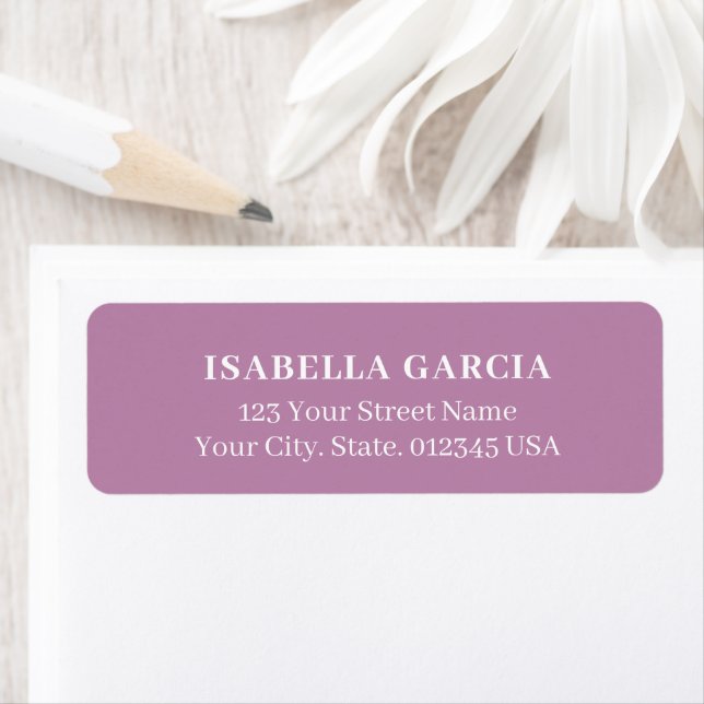 Lavender Simple Modern Address Label (Insitu)