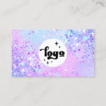 lavender simulated chunky glitter business card
