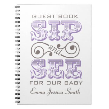 Lavender Sip And See Celebration Register Book by PineAndBerry at Zazzle