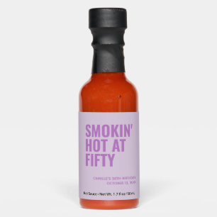 Lavender Smokin' Hot 50th Birthday Party Favor Sauces
