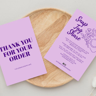 Lavender Snap Tag Share Business Thank You Card