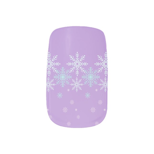 Lavender Snowflake Minx Nail Art (Left Thumb)