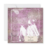 Lavender Snowflake Toss the Bouquet Wedding Invite