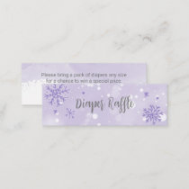 Lavender Snowflakes Baby Shower Diaper Raffle Encl Mini Business Card
