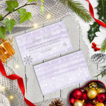 Lavender Snowflakes Baby Shower Diaper Raffle Enclosure Card