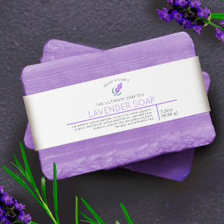 lavender soap beauty product label invitation belly band