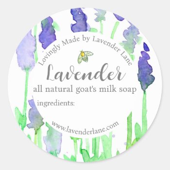 Lavender Soap Label Honeybee Herbs Product Sticker by CountryGarden at Zazzle