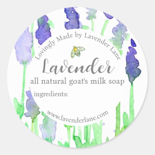 Lavender Soap Label Honeybee Herbs Product Sticker