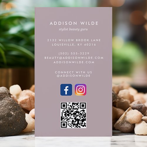 Lavender Social Media Instagram Facebook QR Code Business Card