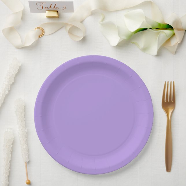 Lavender, Solid Color, Paper Plates (Wedding)