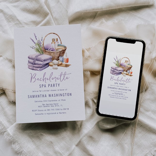 Lavender Spa Day Bridal Shower Invitation (Creator Uploaded)