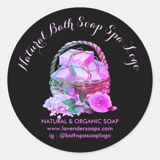 Lavender Spa Handmade Soap Bathing Classic Round Sticker (Front)